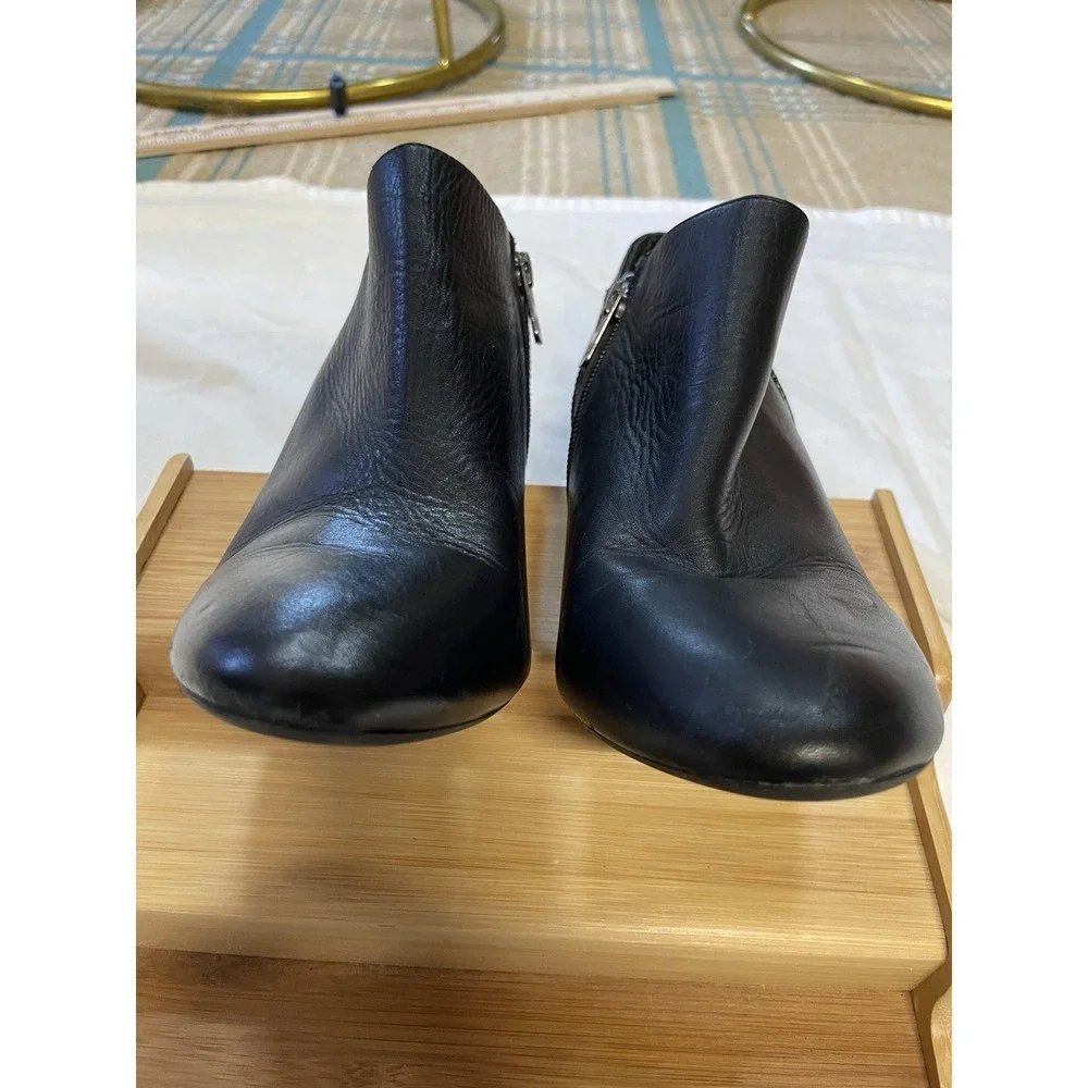 Antonio Melani Womens Black Leather Embossed Crocodile Stiletto Ankle Boots 8.5